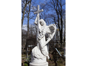 Надгробия памятник из мрамора Ангел с крестом